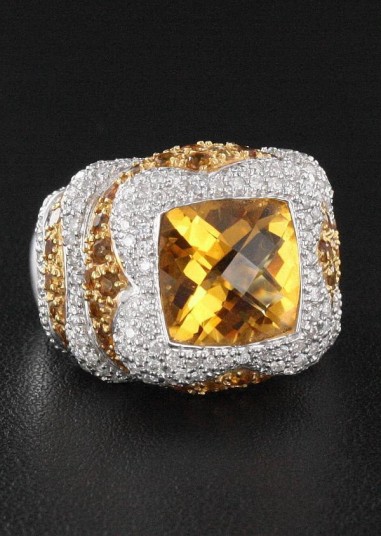 Bague Citrine & Diamant