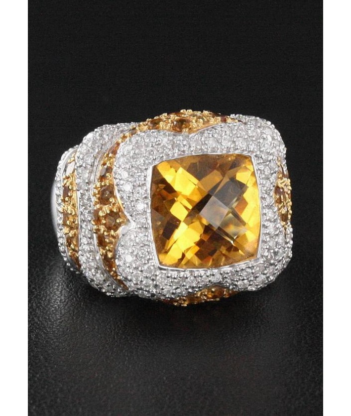 Bague Citrine & Diamant