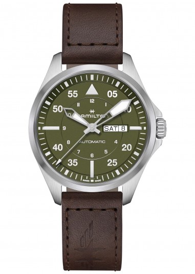Khaki Aviation Pilot Day Date Auto H64635560