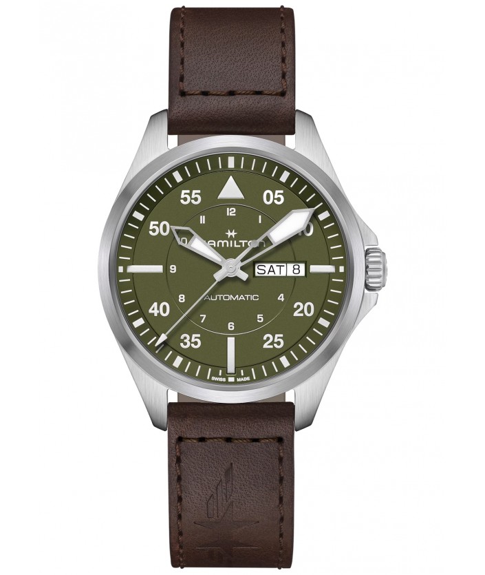 Khaki Aviation Pilot Day Date Auto H64635560