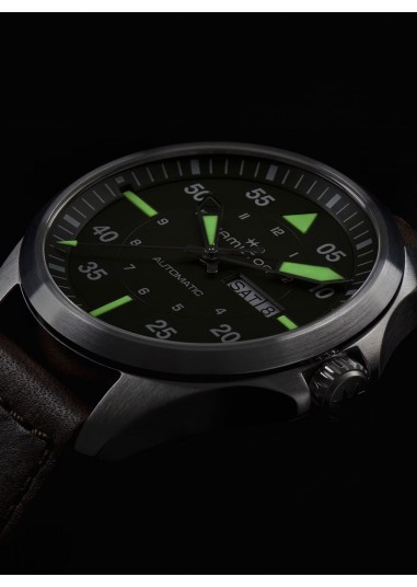 Khaki Aviation Pilot Day Date Auto H64635560