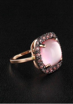 Bague Rhodolite & Nacre  2