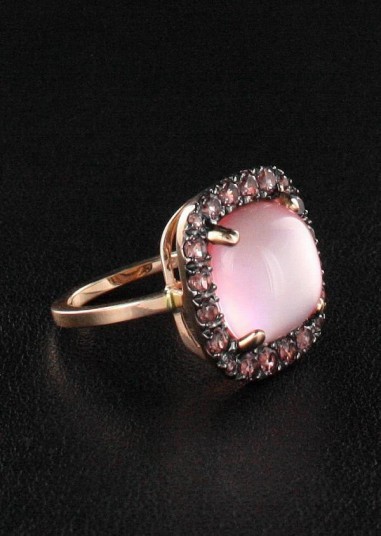 Bague Rhodolite & Nacre 
