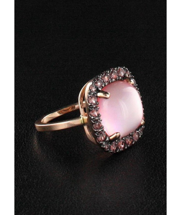 Bague Rhodolite & Nacre 