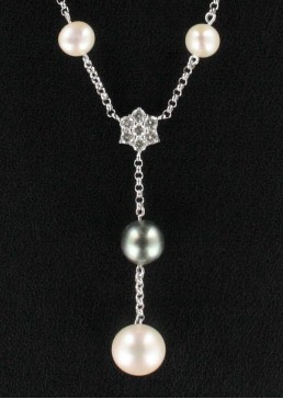 Collier Perles & Diamant