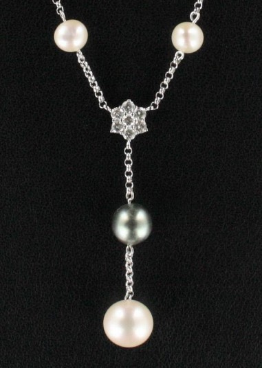 Collier Perles & Diamant