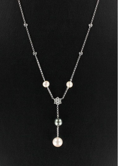 Collier Perles & Diamant
