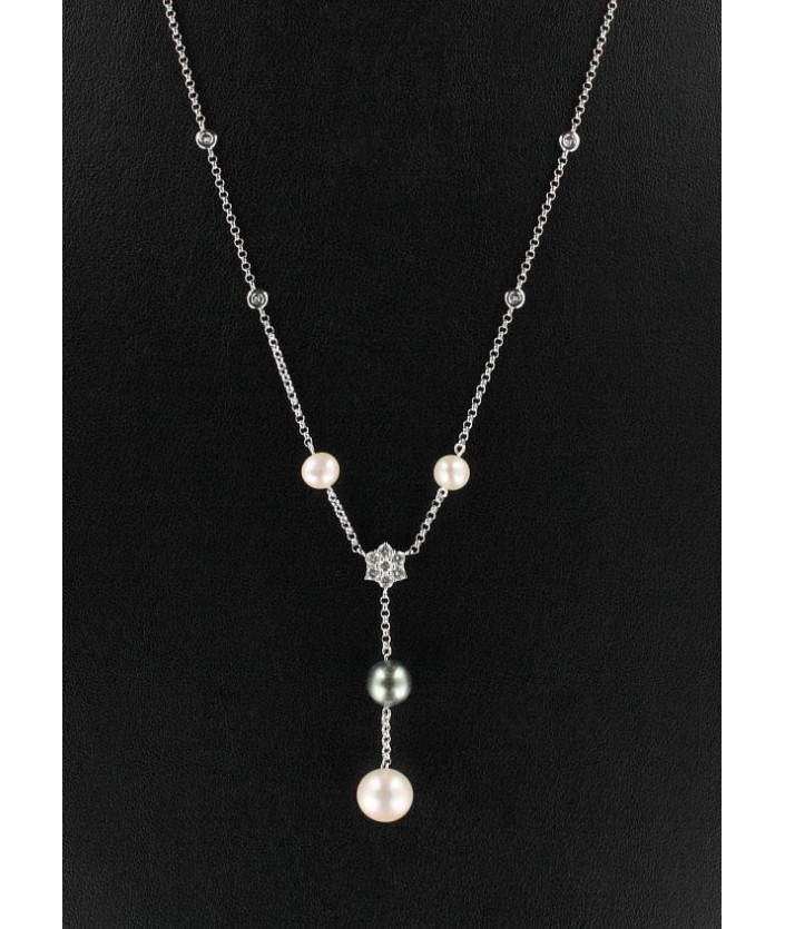 Collier Perles & Diamant