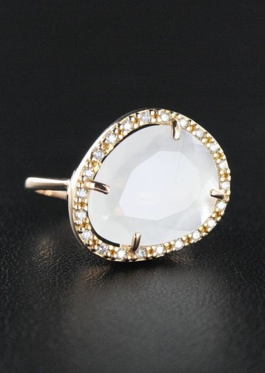 Bague Quartz Blanc et Diamant
